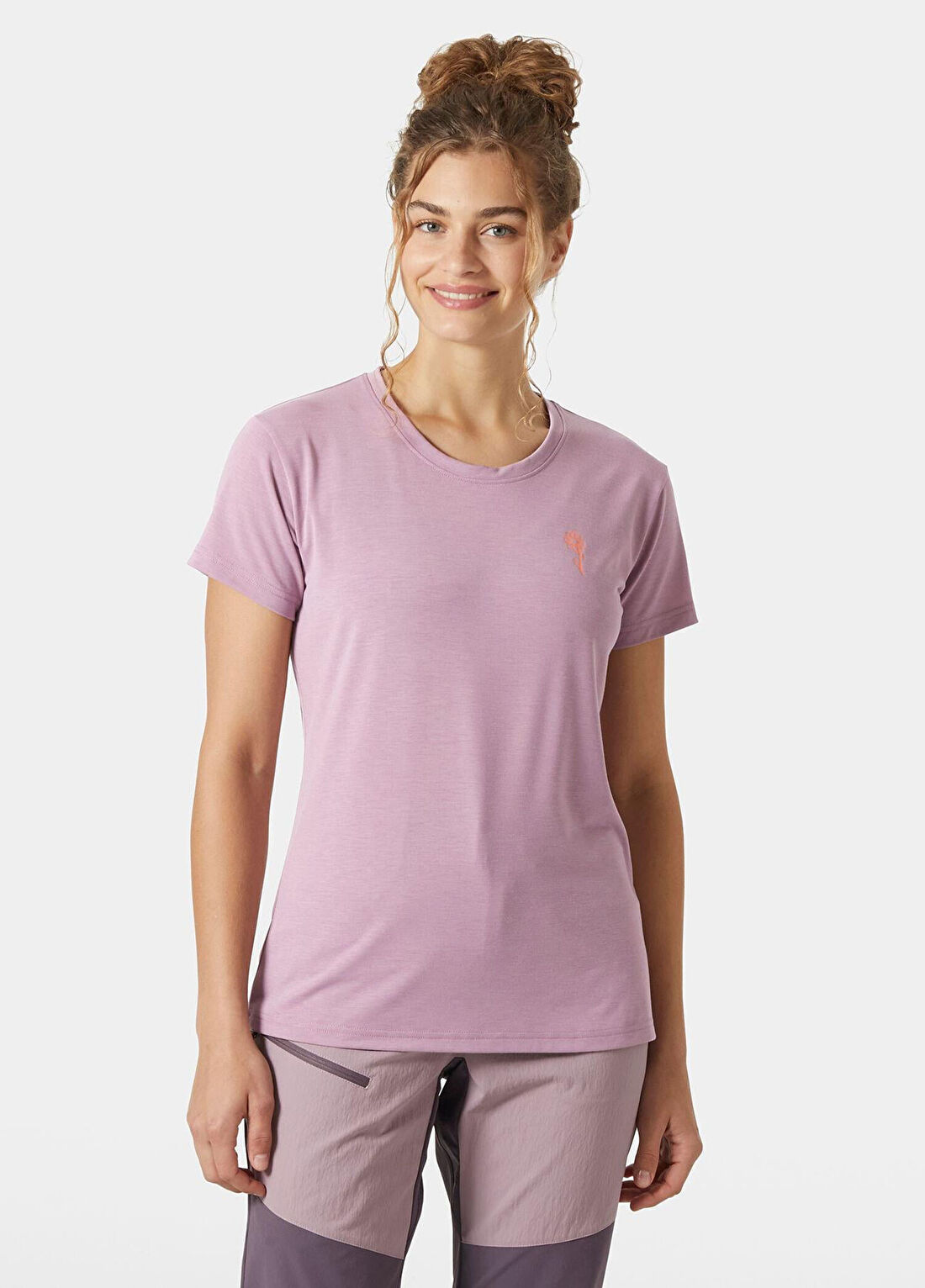 Helly Hansen W Skog Graphic Purple Clay Kısa Kollu Kadın T-Shirt görsel 2