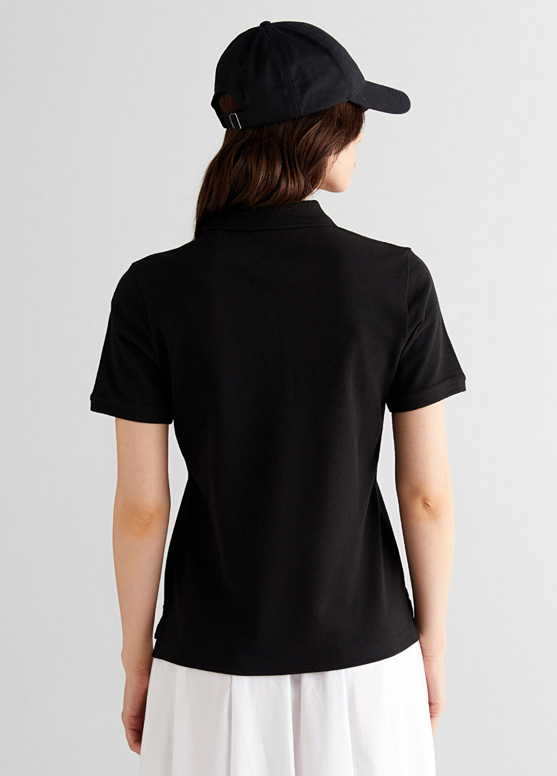 Gant Siyah Regular Fit Logolu Polo Yaka Kısa Kollu Kadın T-Shirt görsel 2