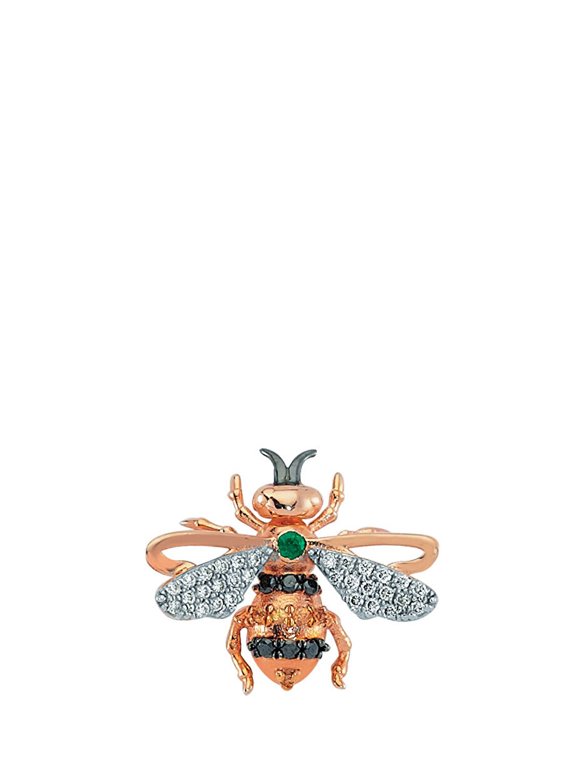 Bee Goddess Queen Bee Kadın Safir Pırlanta Altın Tekli Küpe
