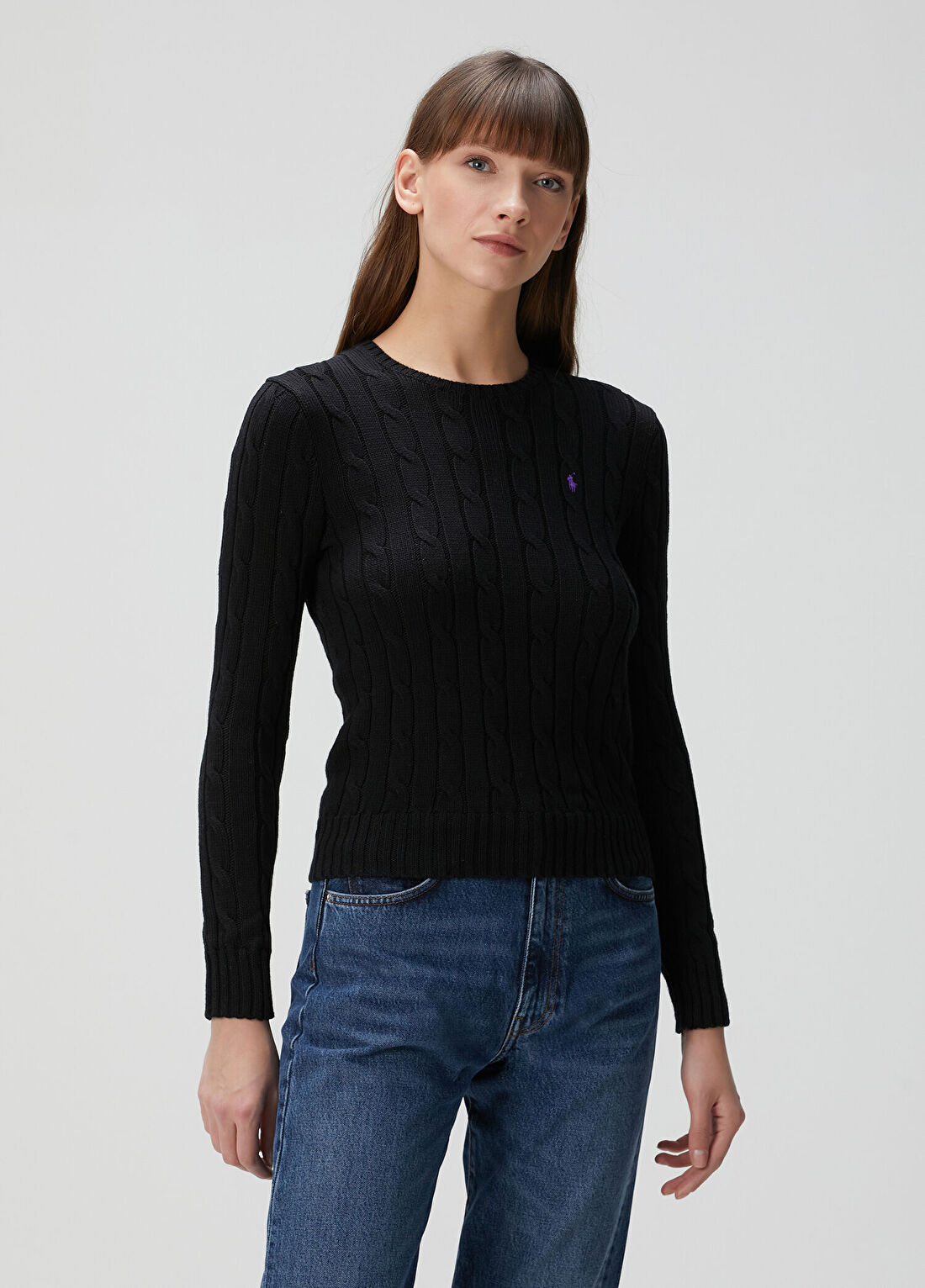 Polo Ralph Lauren Siyah Saç Örgülü Triko