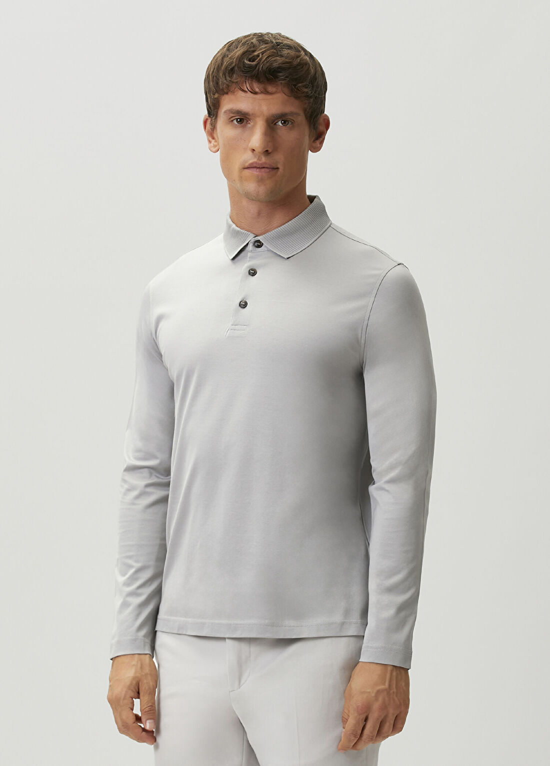 Pal Zileri Açık Gri Polo Yaka T-shirt görsel 3