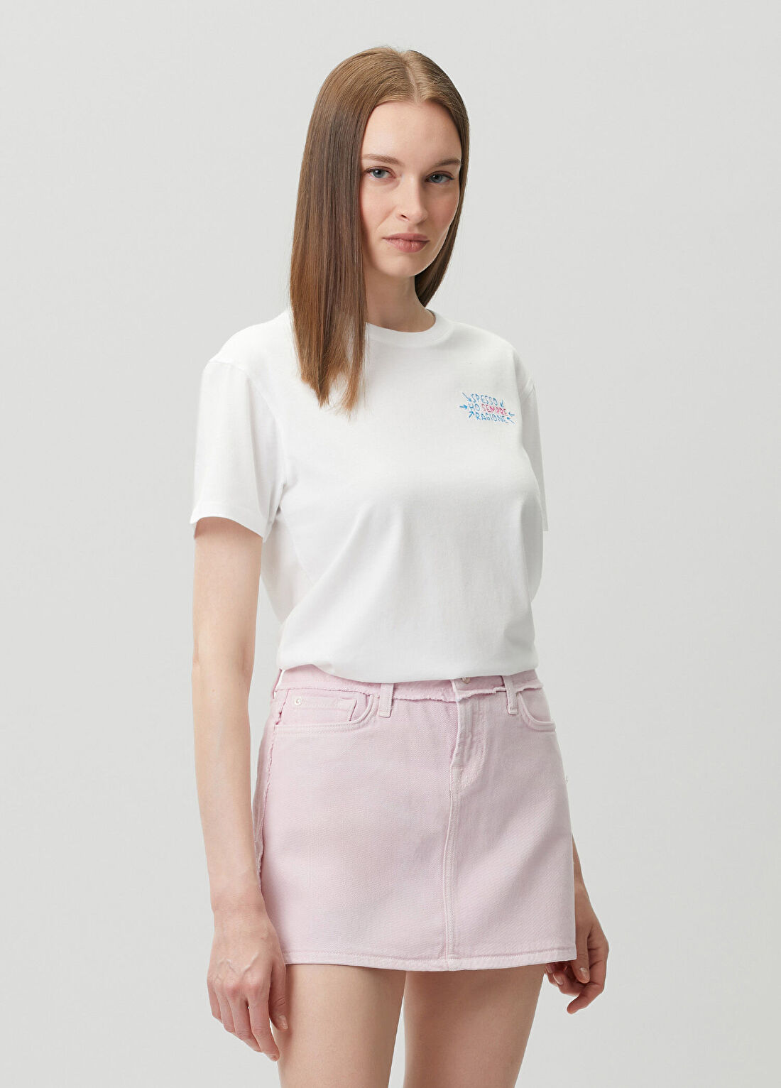MC2 (Saint Barth) Emilie Beyaz Nakışlı T-shirt görsel 3