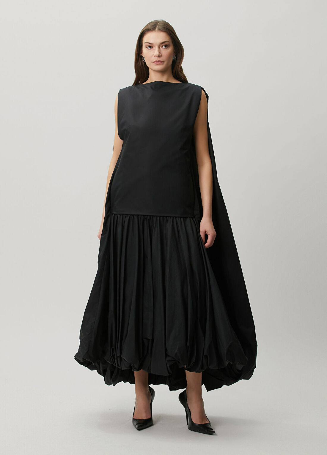 Balenciaga Cristobal Siyah Maksi Elbise görsel 2