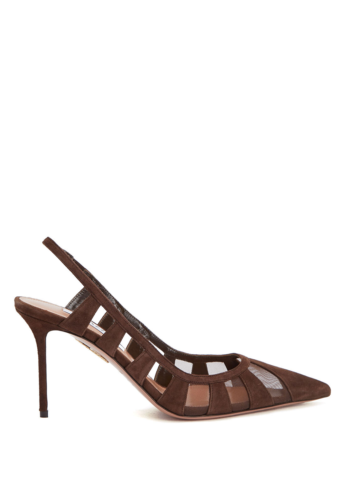 Aquazzura Screen Koyu Kahverengi Süet Topuklu Ayakkabı