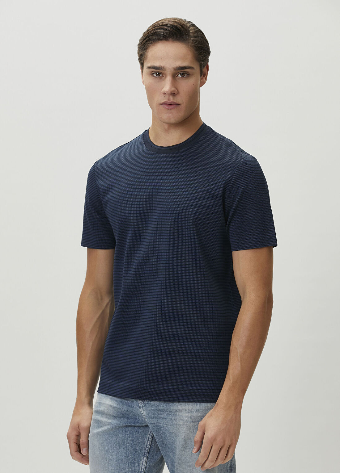 Boss Regular Fit Lacivert Jakarlı T-shirt