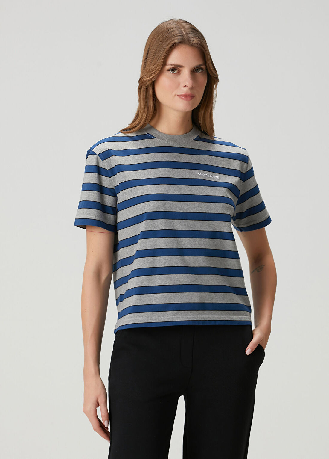 Canada Goose Roam Lacivert Gri Çizgili T-shirt