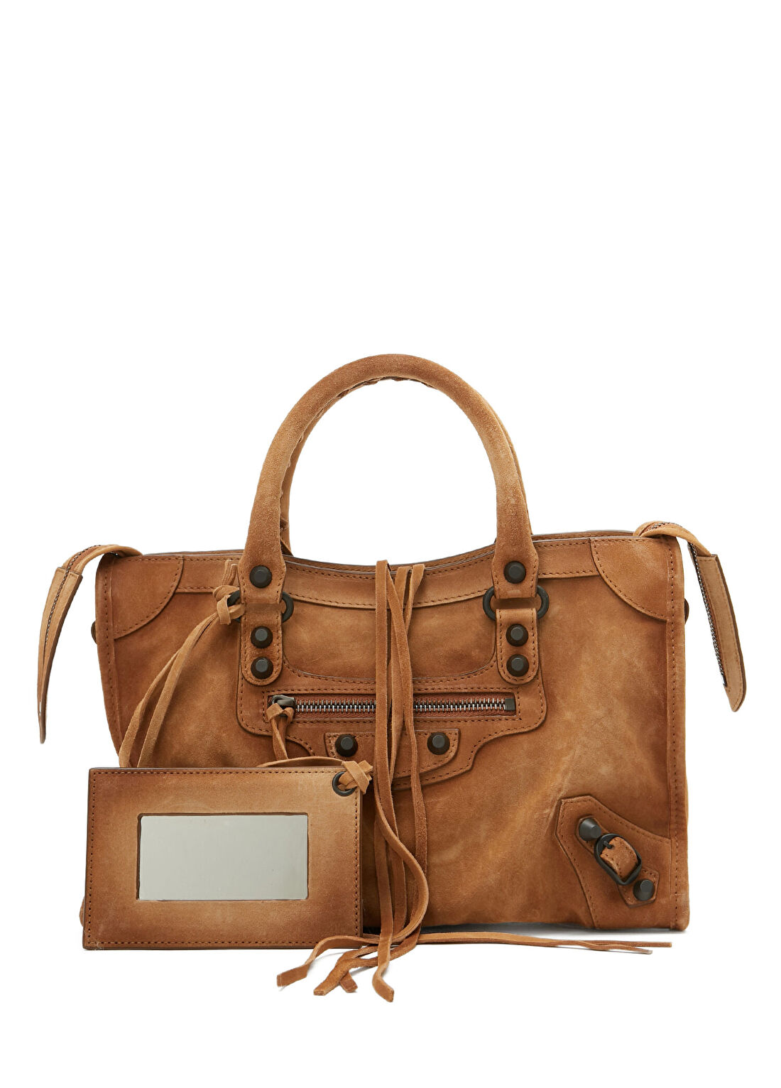 Balenciaga Le City Small Camel Kadın Süet Çanta