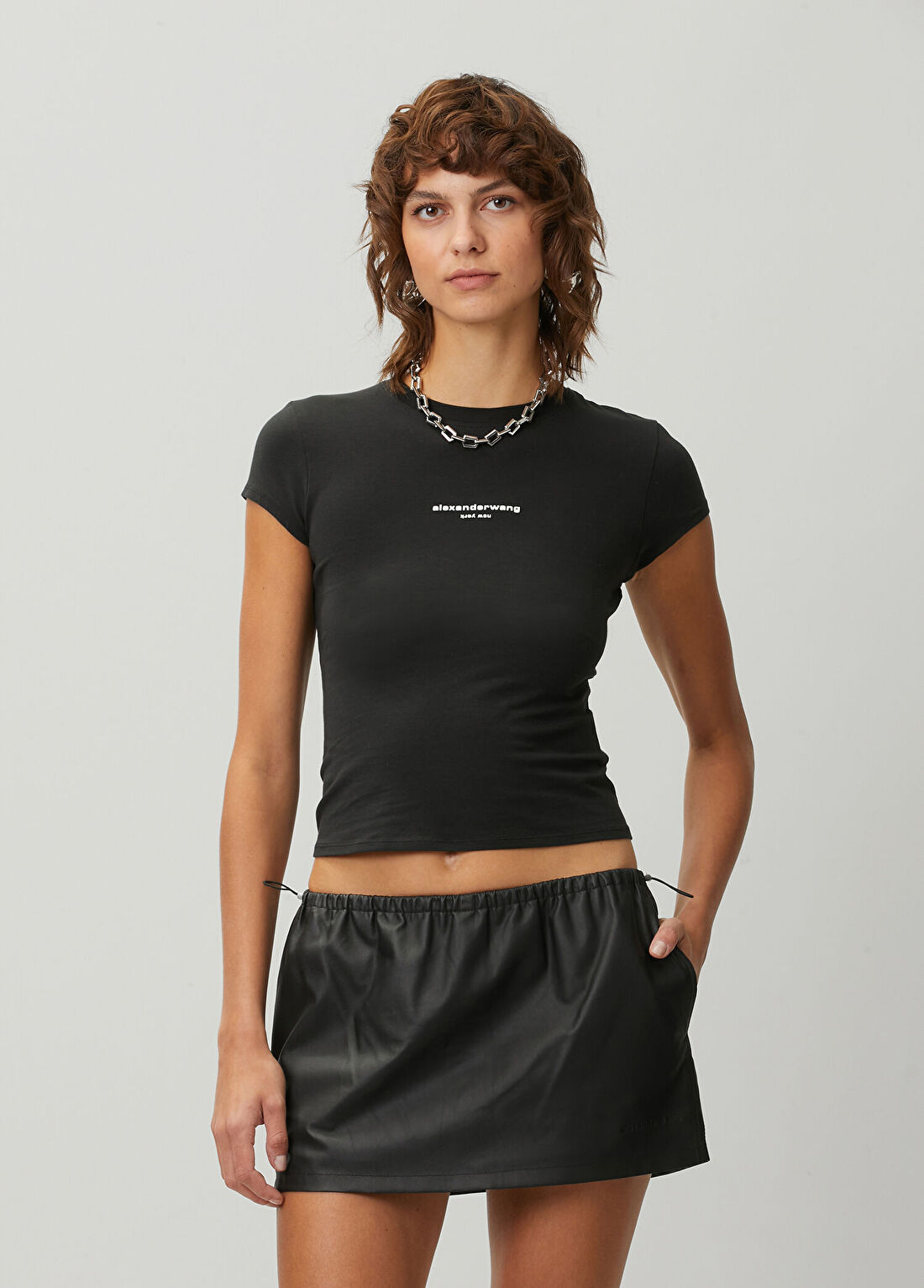 Alexander Wang Siyah Logo Baskılı T-shirt