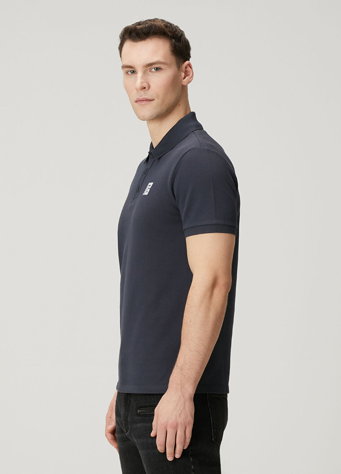 Balmain Lacivert Polo Yaka T-shirt görsel 3