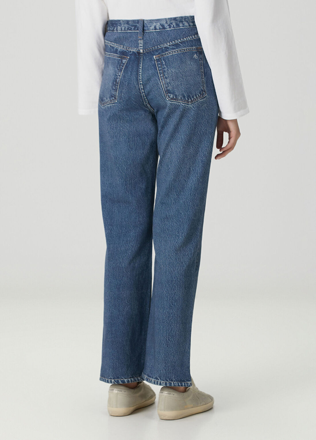 Rag&Bone Miramar Shea Relaxed Straight Mavi Jean Pantolon görsel 4