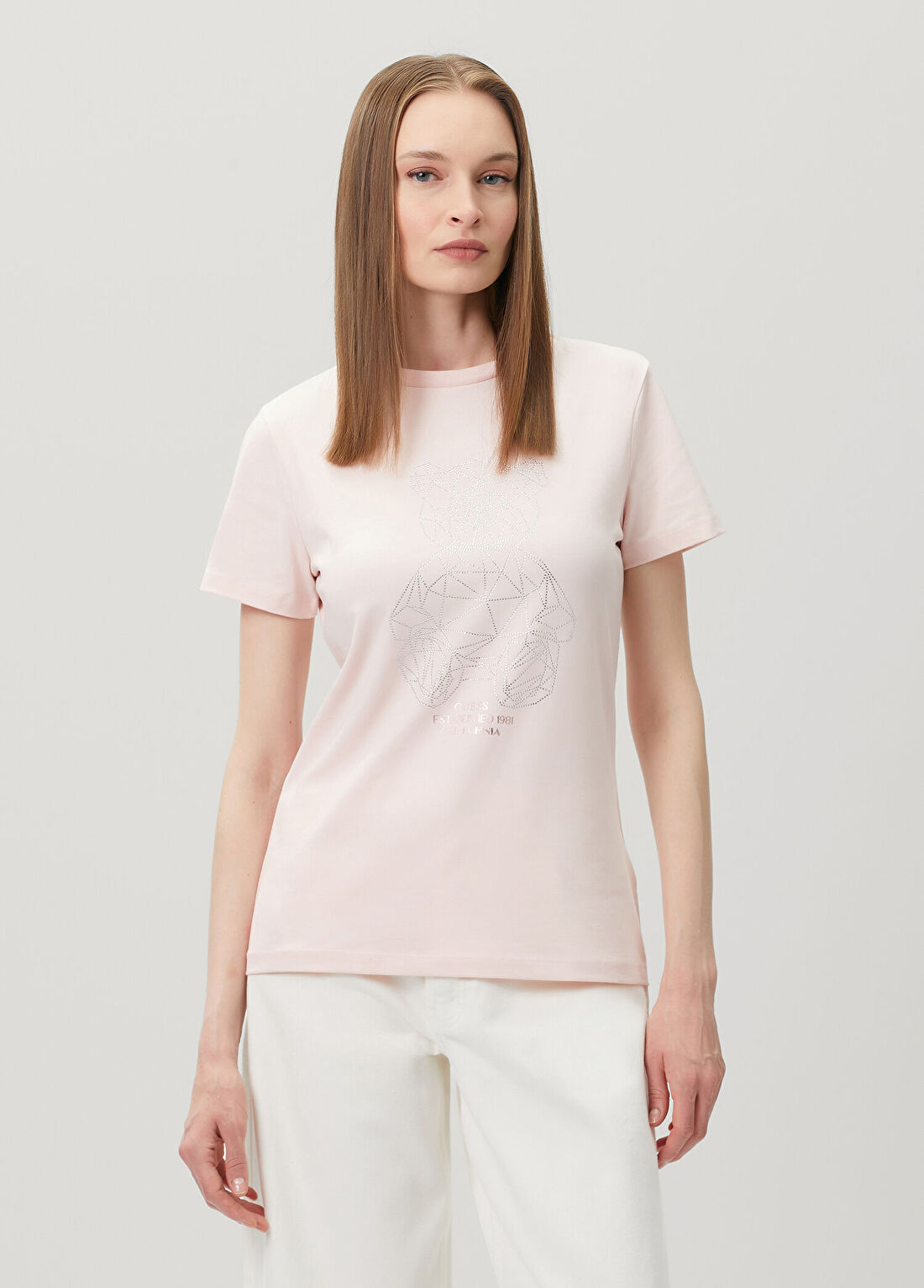 Guess Romy Pembe Aktif Regular Fit T-shirt görsel 3