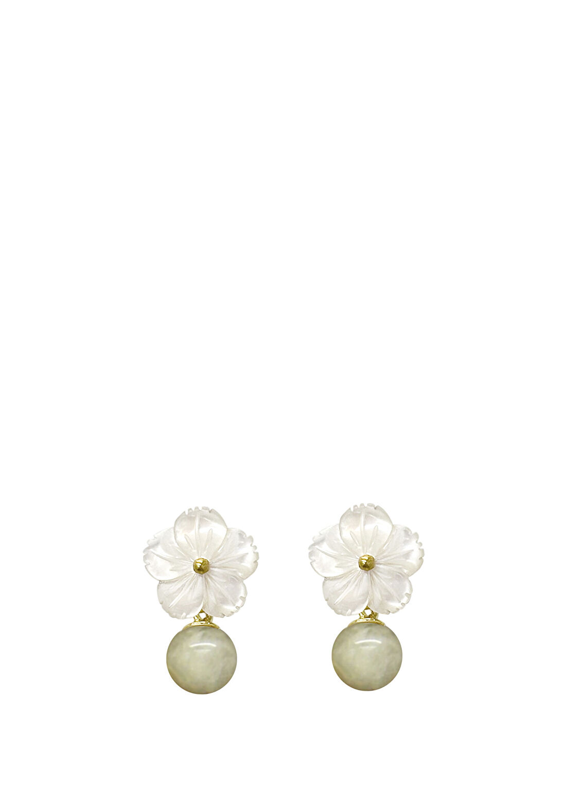 Alegoria Jewellery Cleito Yeşil Bonbon 925 Ayar Gümüş 24 Ayar Altın Kaplama Kadın Küpe