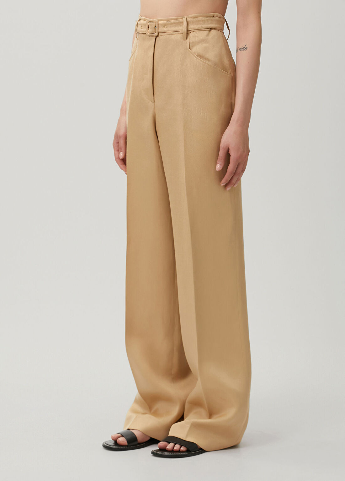 Gabriela Hearst Camel Keten Pantolon görsel 2