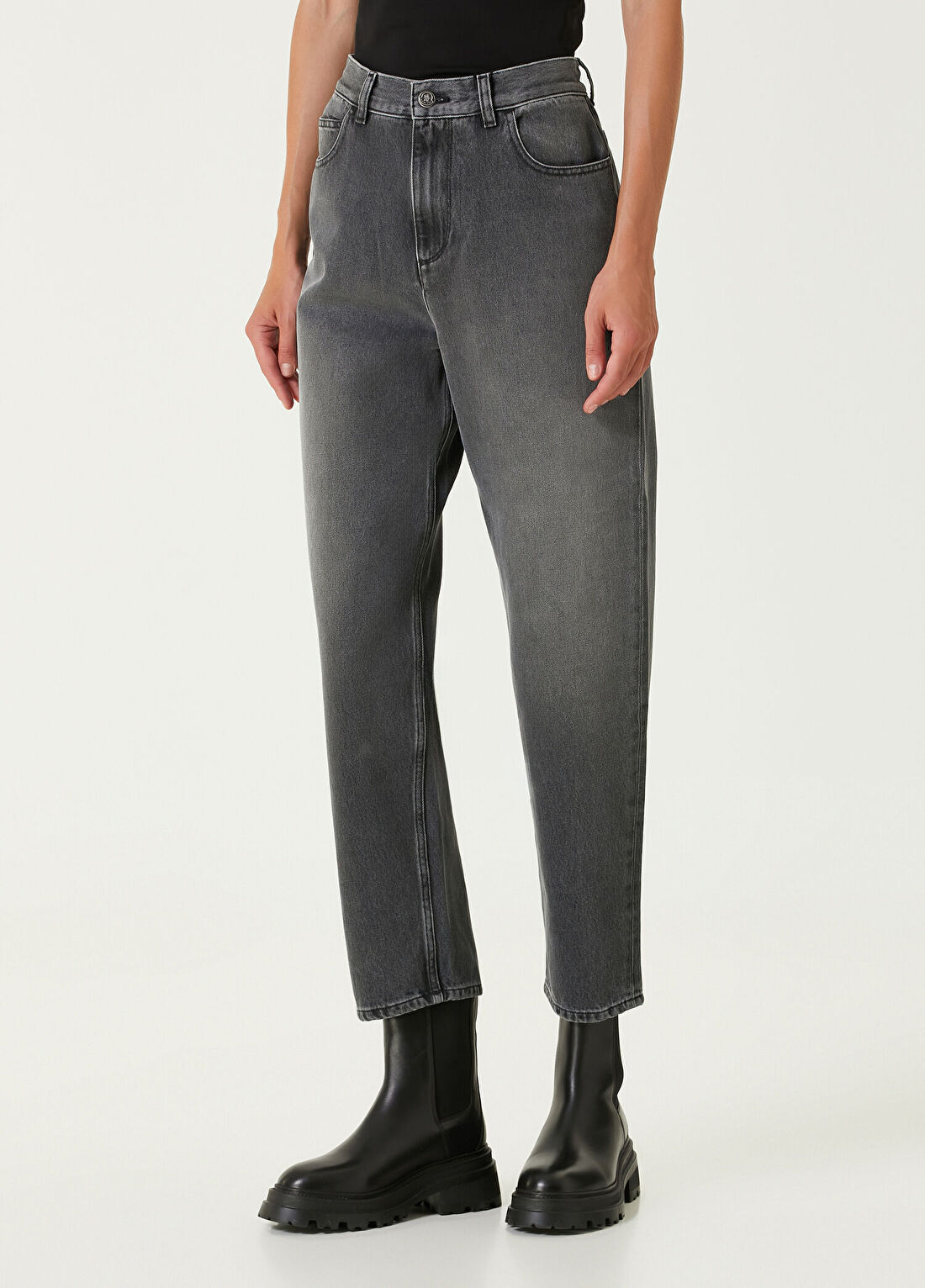 Moncler Antrasit Jean Pantolon görsel 3