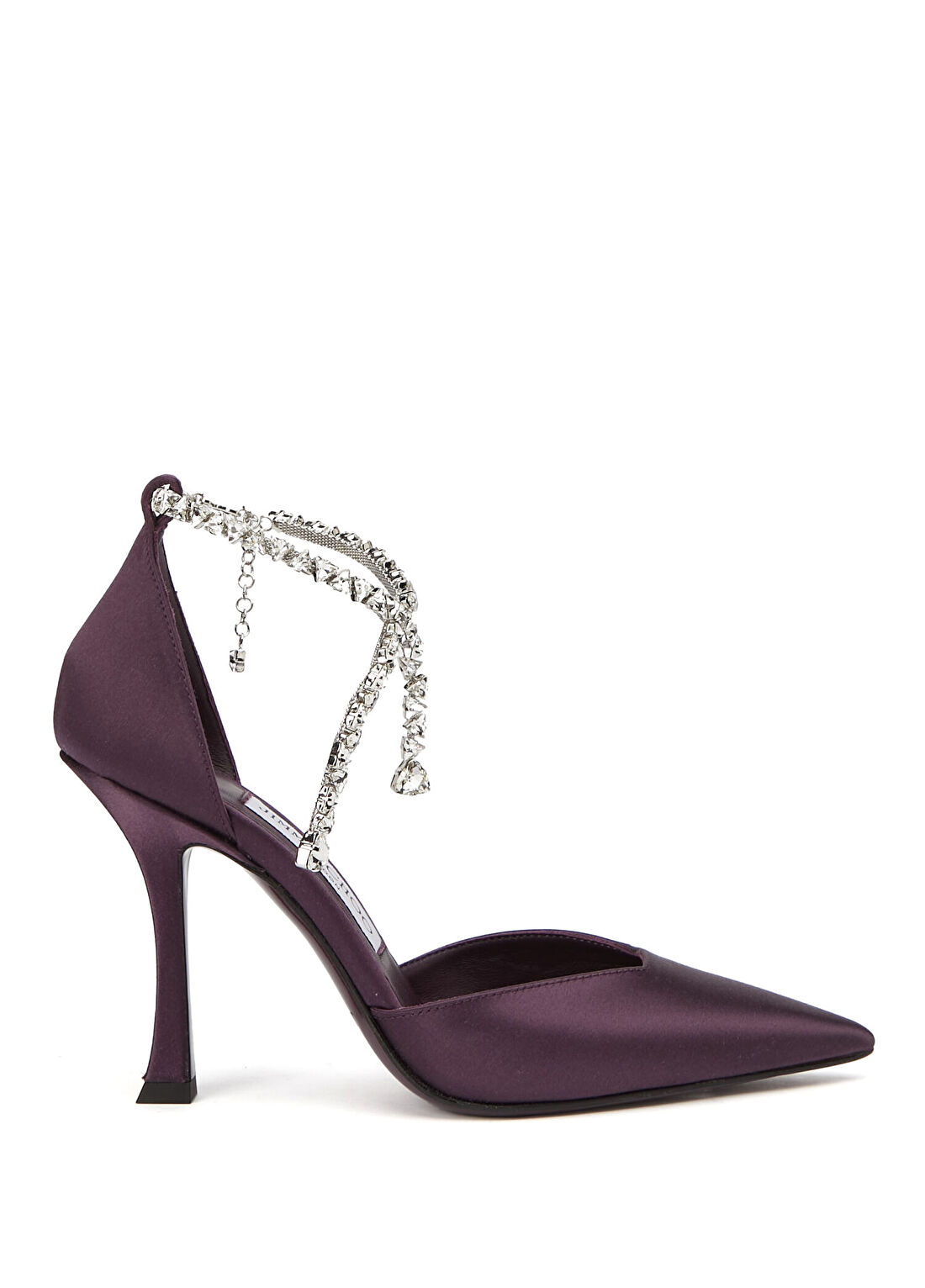 Jimmy Choo Stevie Mor Taşlı Saten Topuklu Ayakkabı
