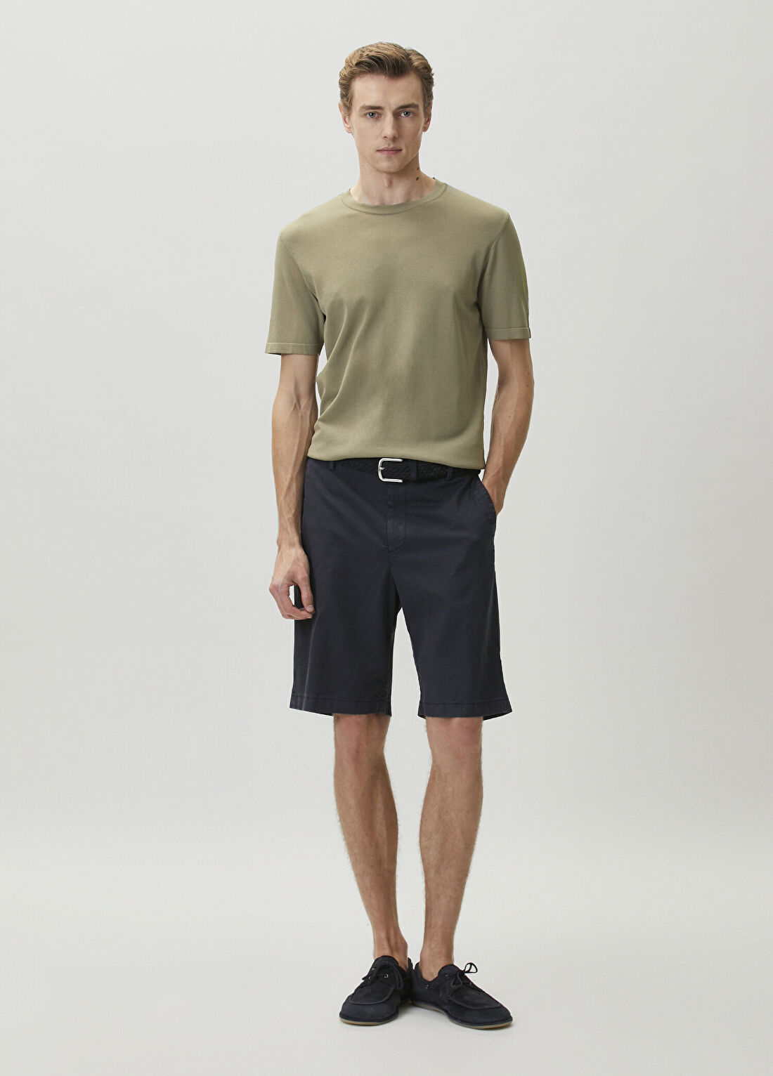 Canali Lacivert Chino Bermuda