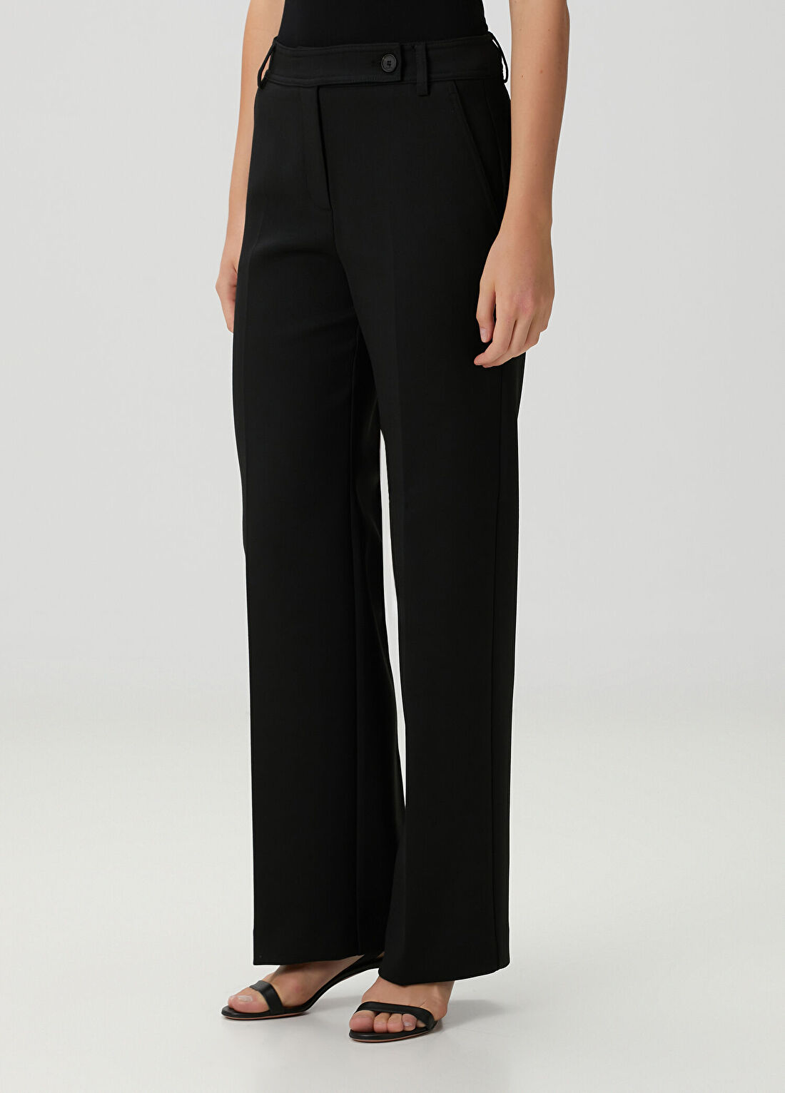 Academia Siyah Straight Leg Pantolon görsel 3