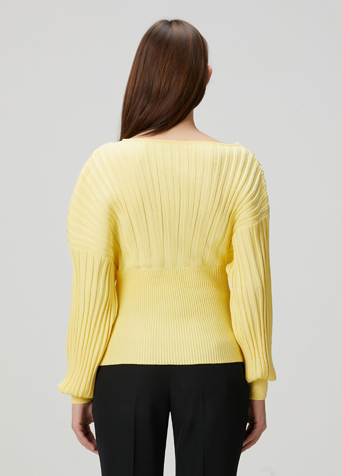 Balmain Sarı Ribli Kazak görsel 4
