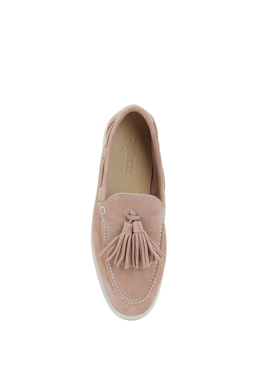 Divarese Açık Pembe Püsküllü Kadın Süet Loafer görsel 4
