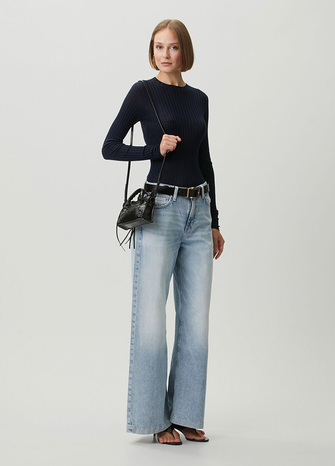Balenciaga Lacivert Ribli Yün Triko görsel 2