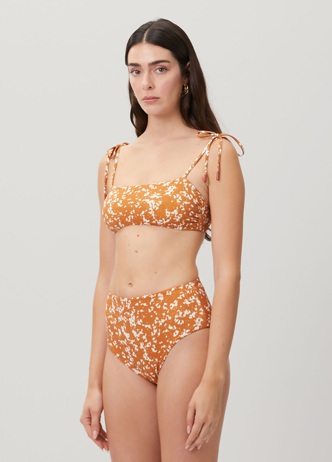 Kiton Turuncu Deseni Bikini Üstü görsel 3