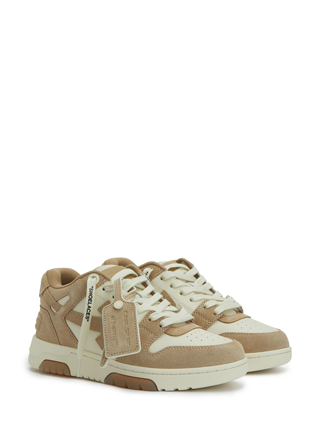 Off-White Bej Kadın Deri Sneaker görsel 2
