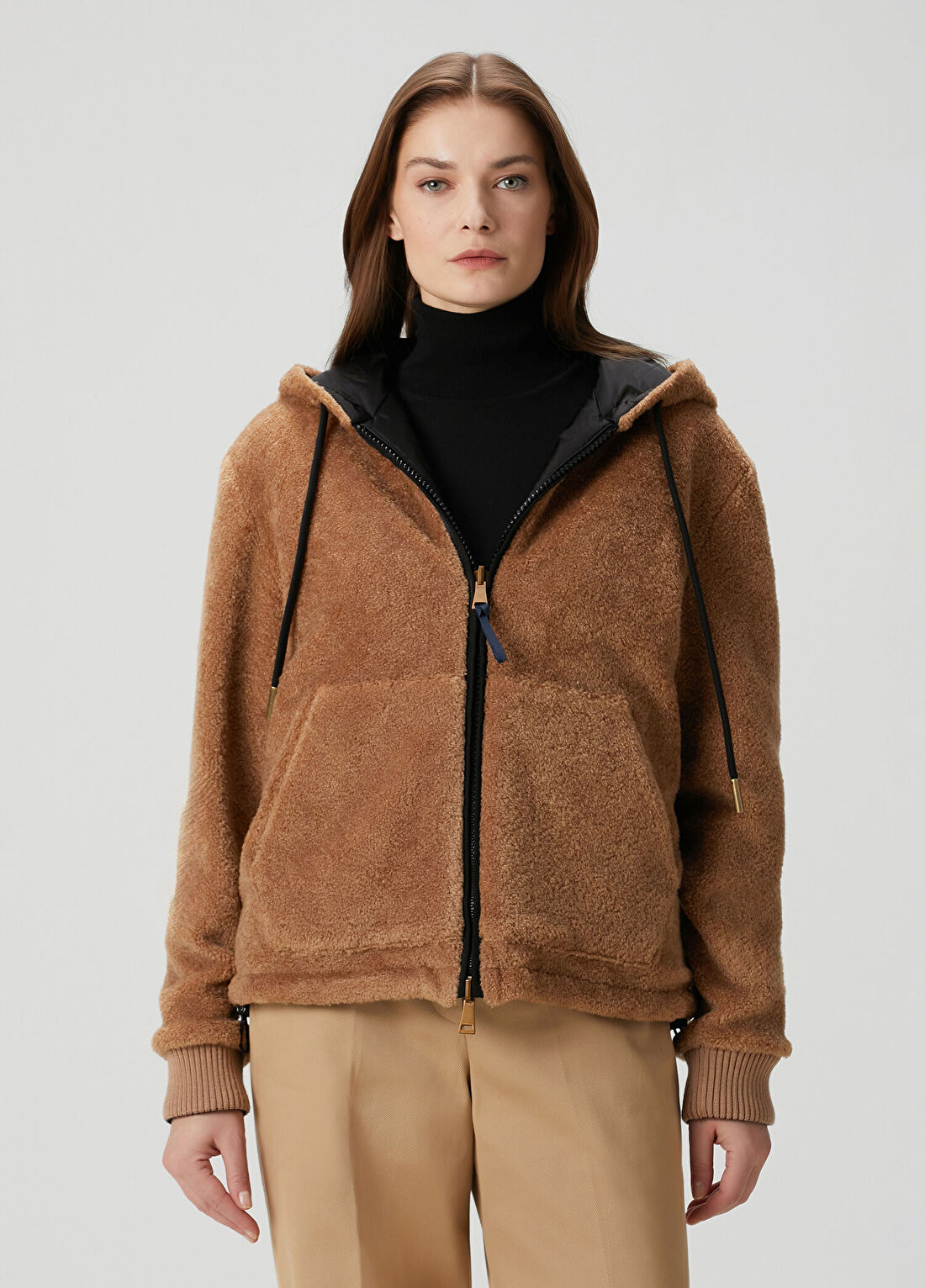 Moncler Açık Kahverengi Shearling Ceket