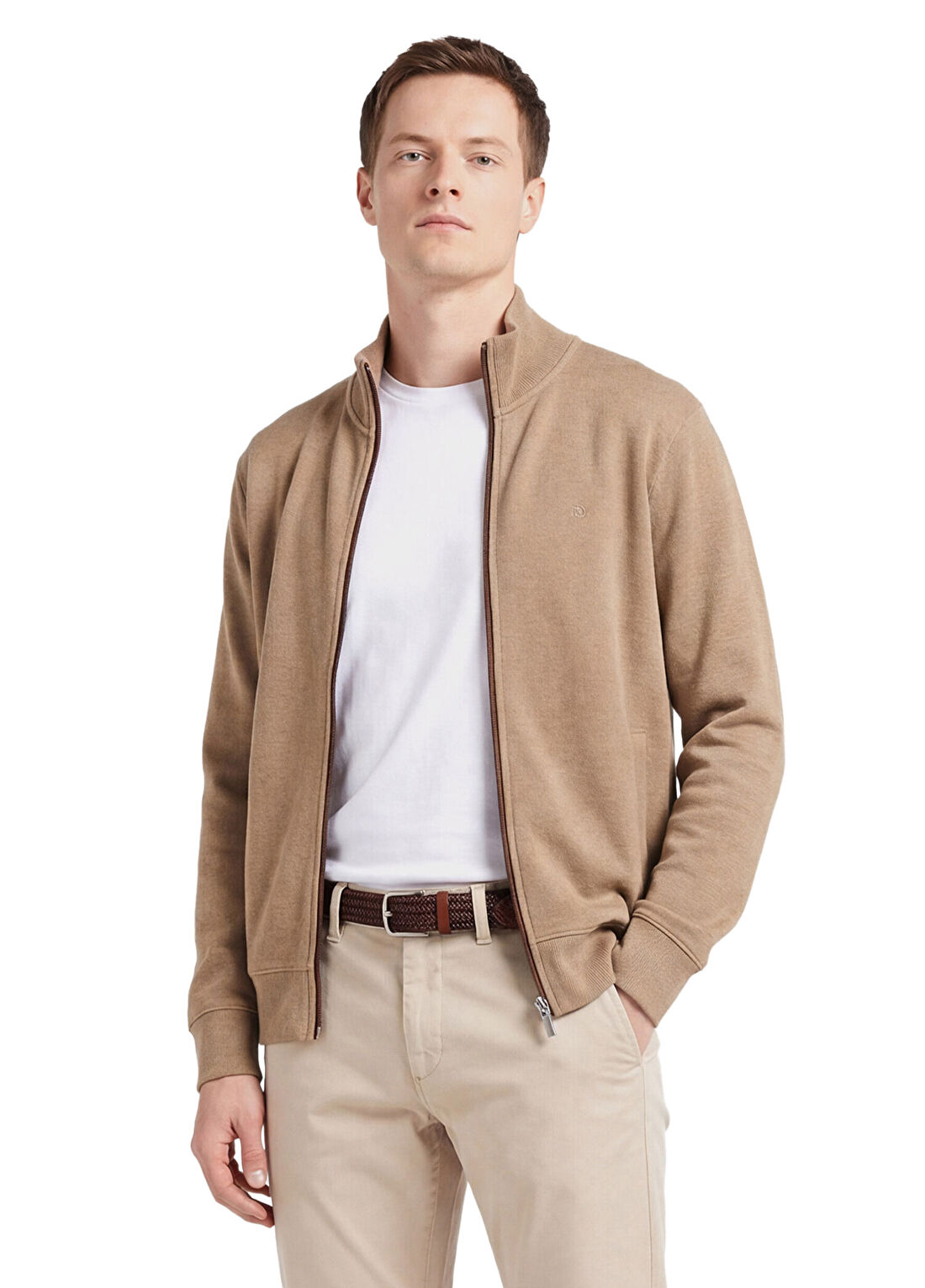 Gant Bej Fermuarlı Regular Fit Erkek Hırka