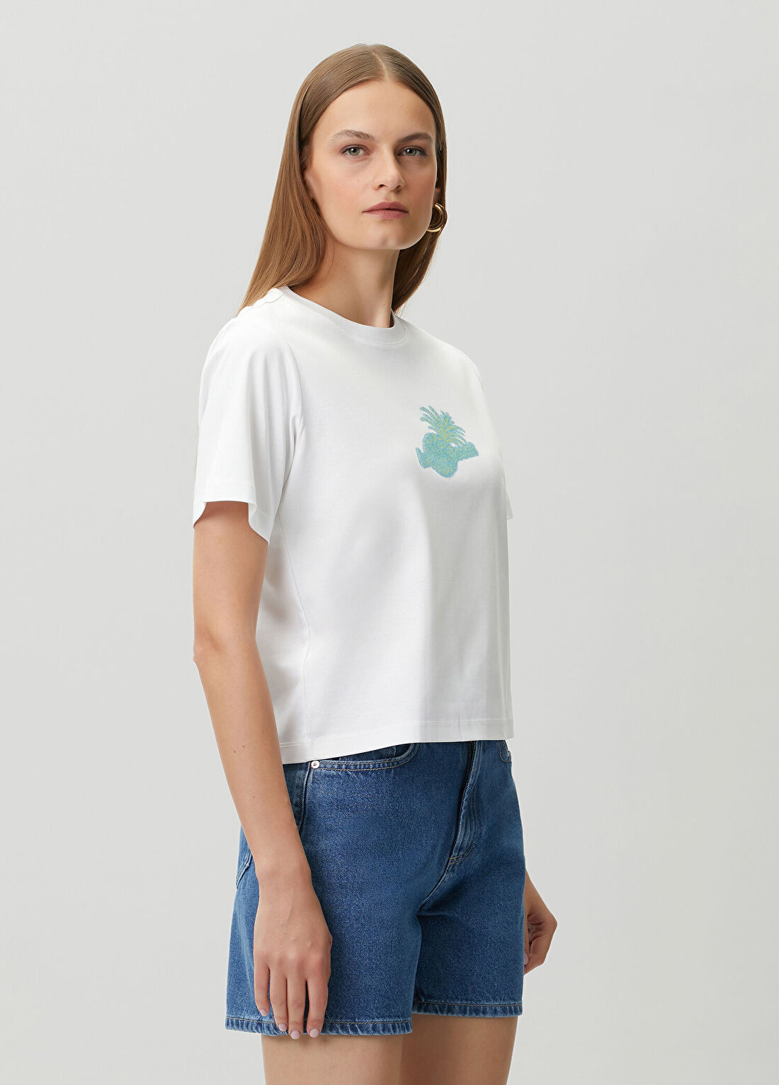Les Benjamins Beyaz Baskılı T-shirt görsel 3
