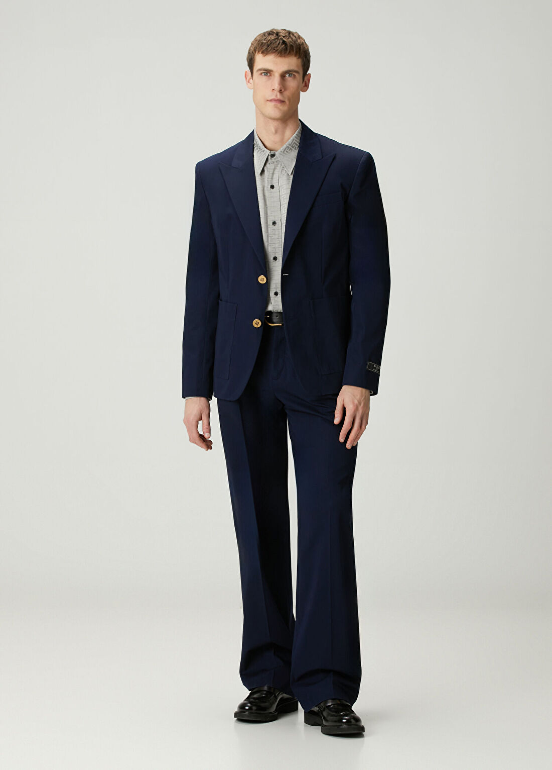 Balmain Lacivert Çift Pilili Pantolon