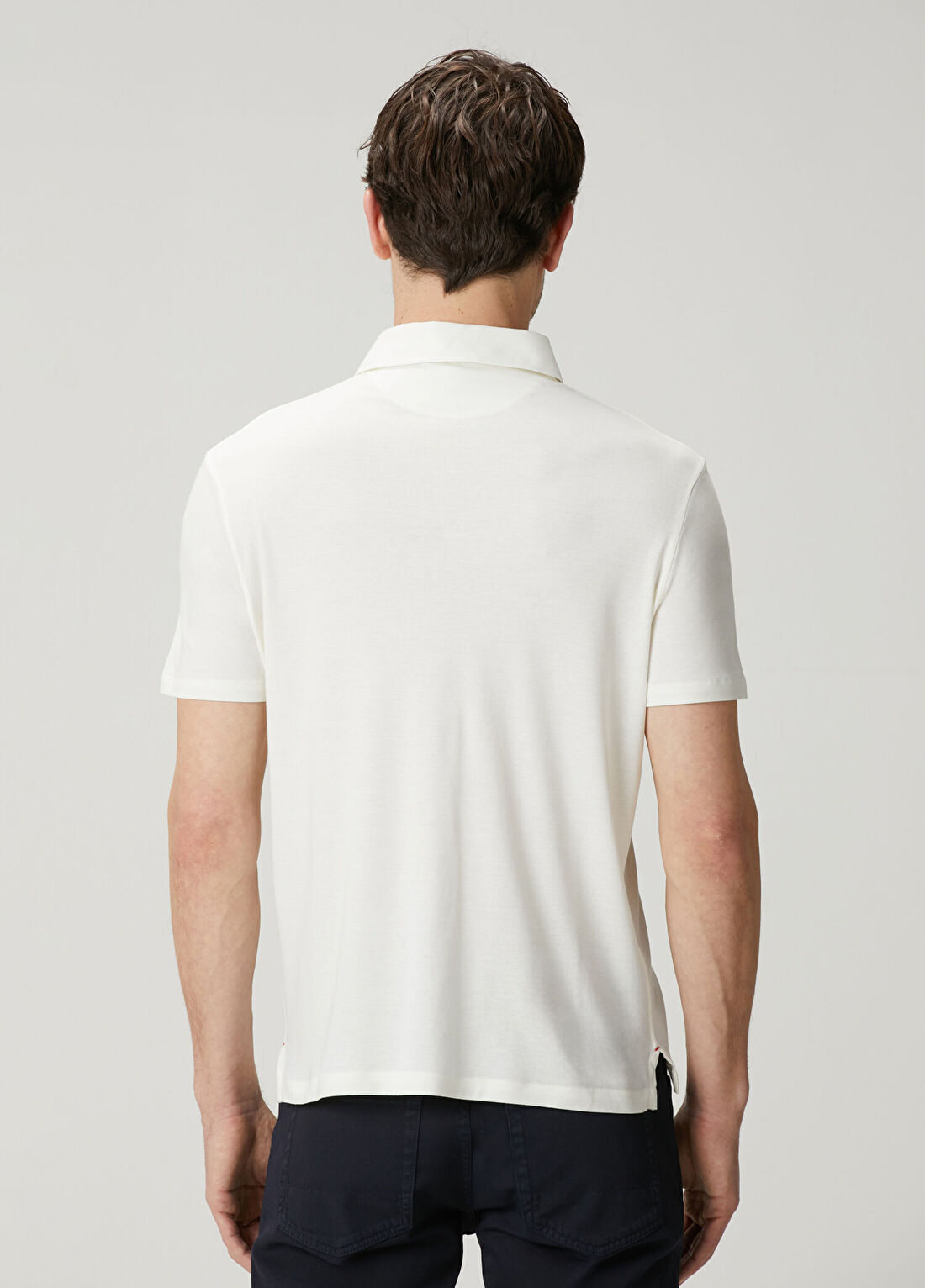 Isaia Beyaz Polo Yaka T-shirt görsel 4