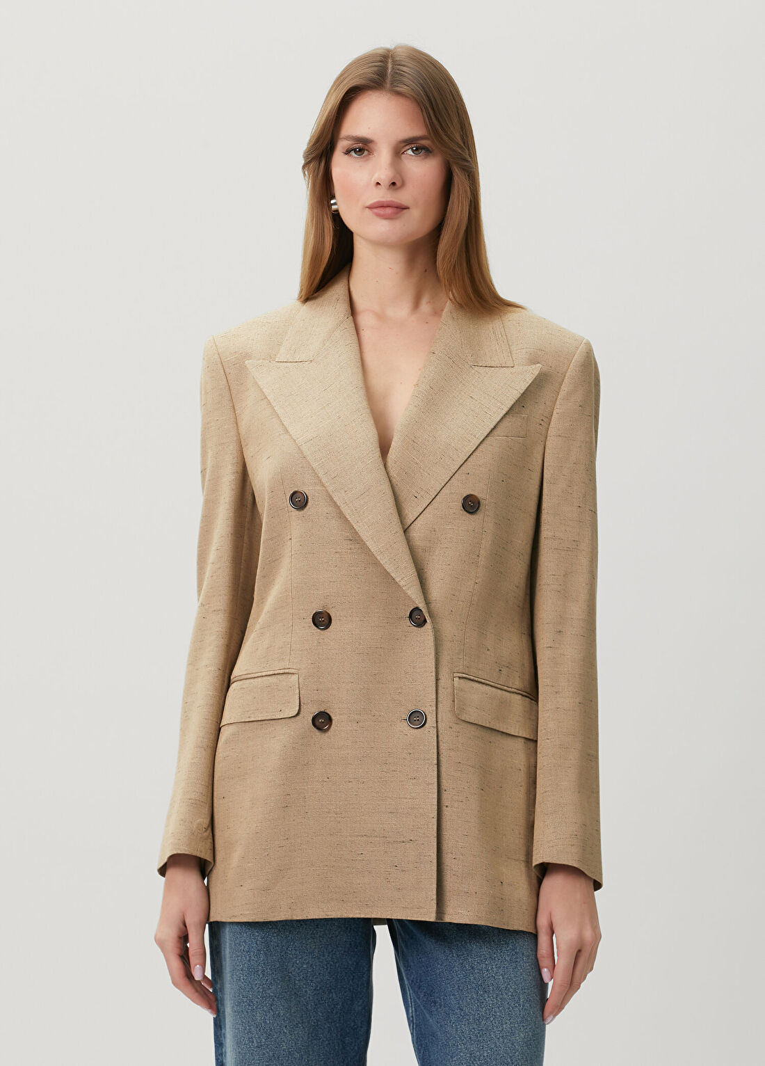 Dolce&Gabbana Siyah Camel Desenli Kruvaze Ceket