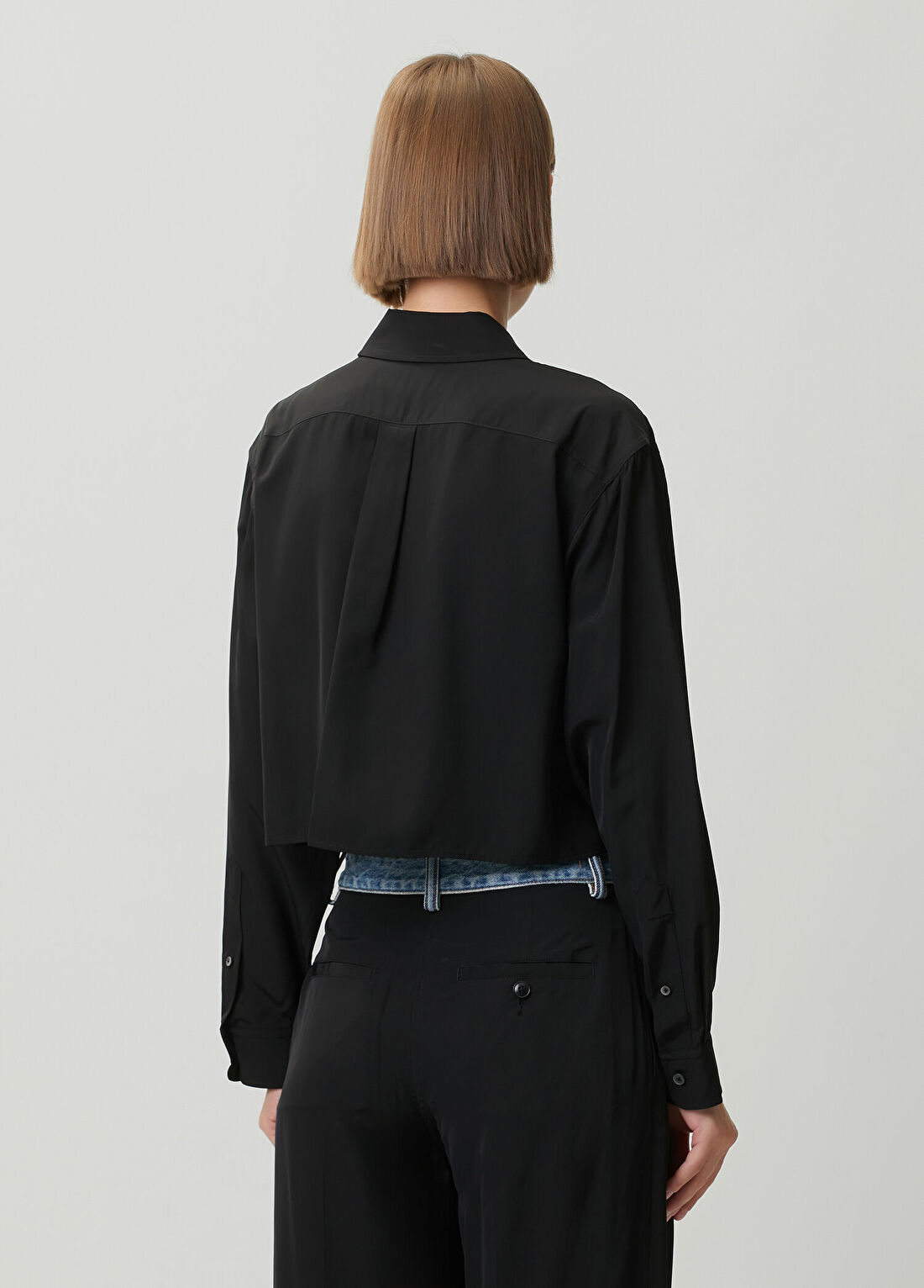 Alexander Wang Siyah Crop Gömlek görsel 4