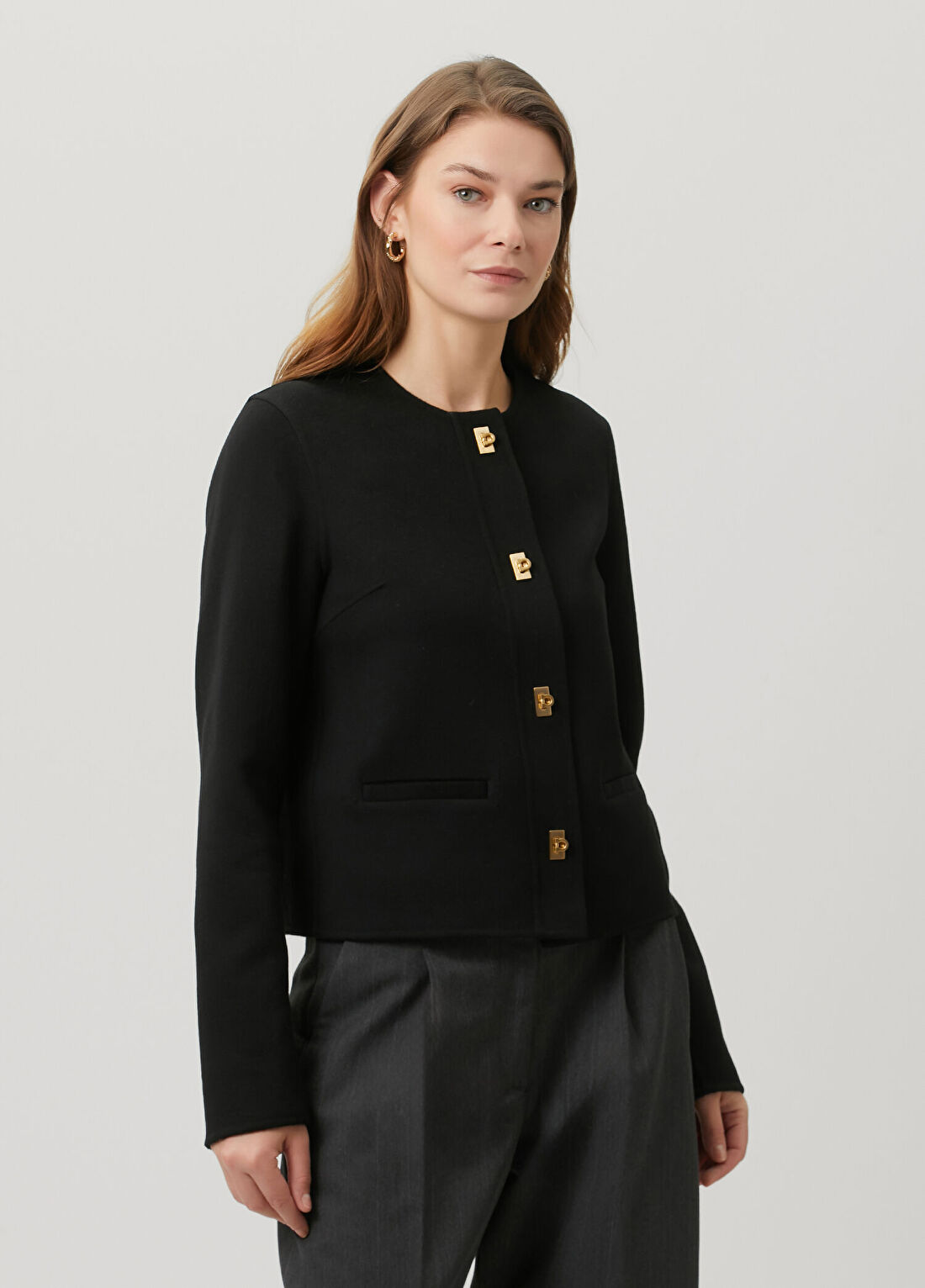 Ferragamo Siyah Yün Ceket