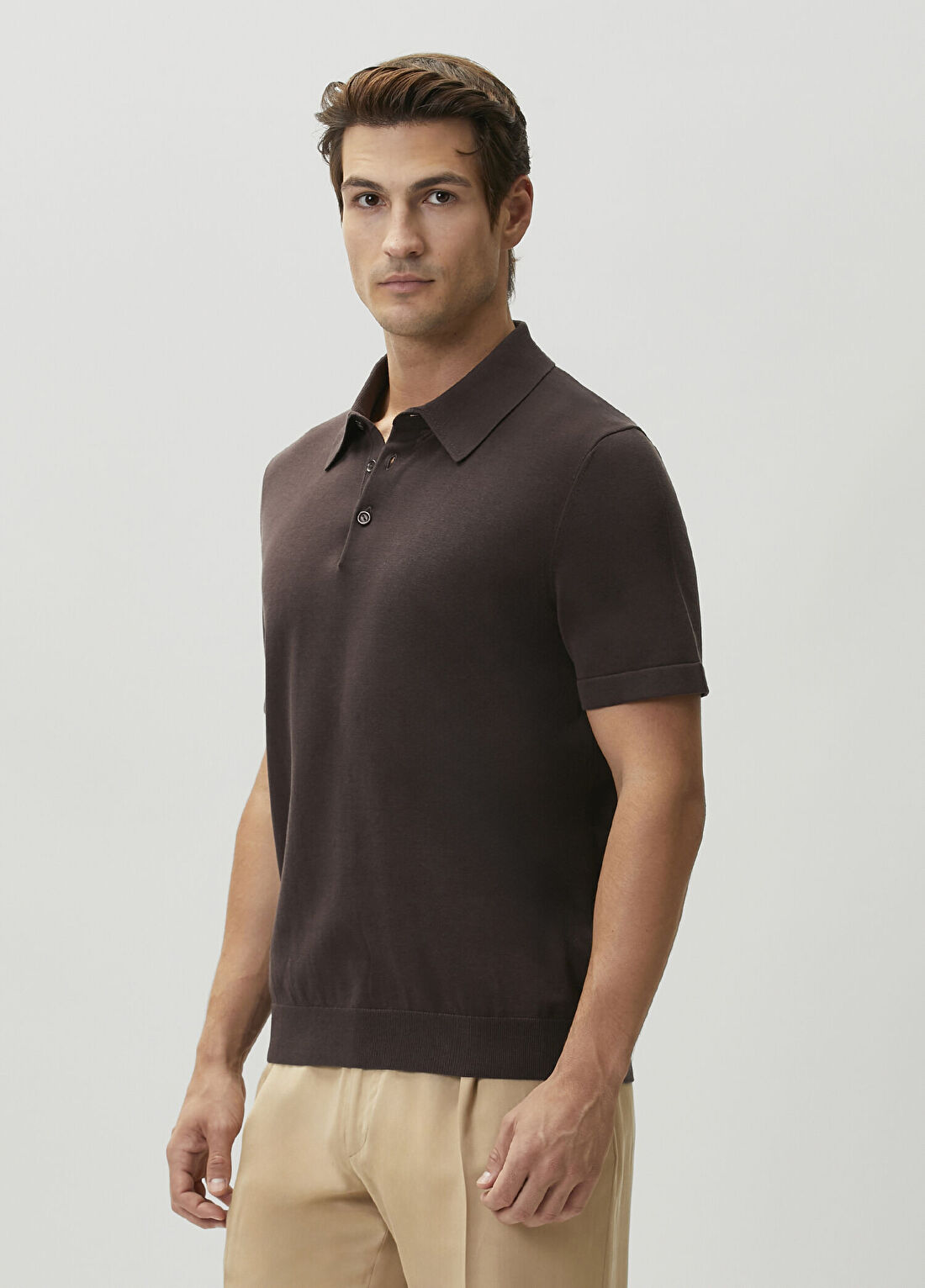 Sandro Pablo Kahverengi Polo Triko görsel 3