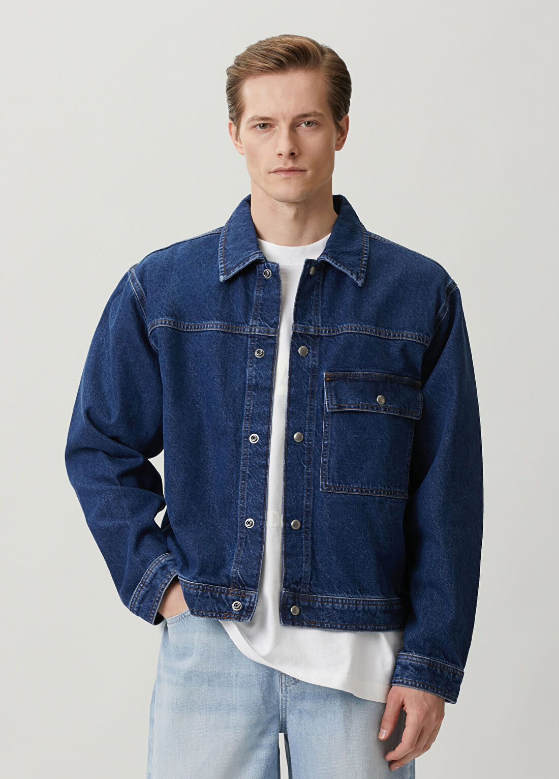 AllSaints Cast Mavi Denim Ceket
