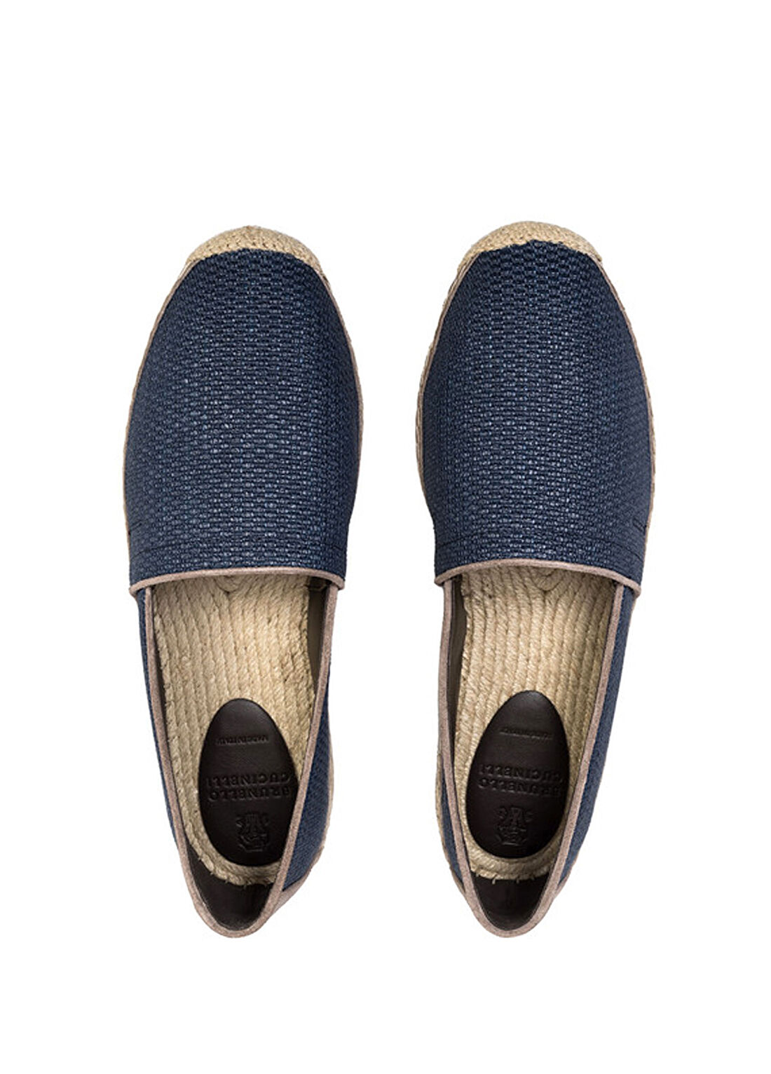 Brunello Cucinelli Lacivert Erkek Deri Espadril görsel 4