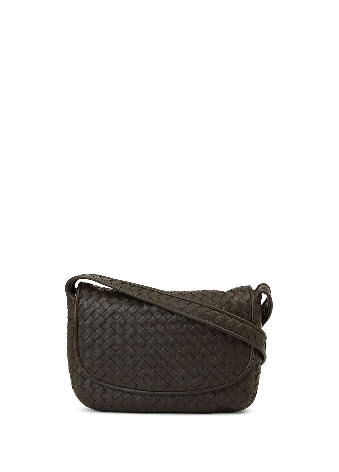 Bottega Veneta Kahverengi Örgülü Erkek Deri Çapraz Çanta