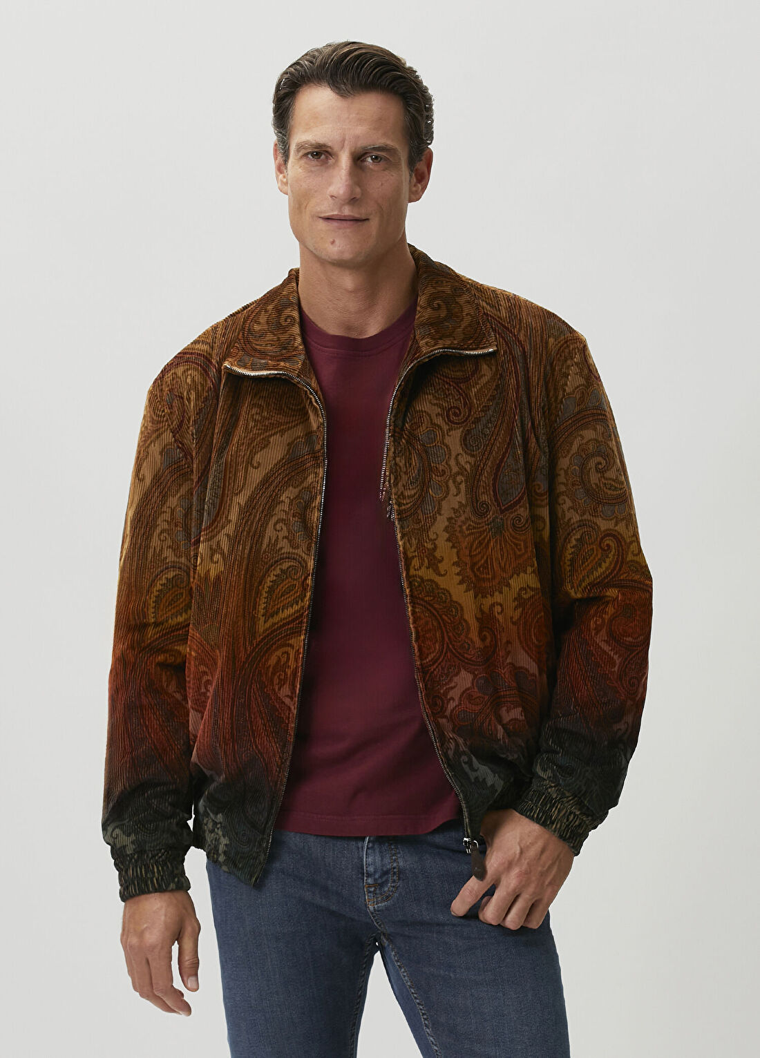 Etro Degrade Şal Desenli Kadife Ceket