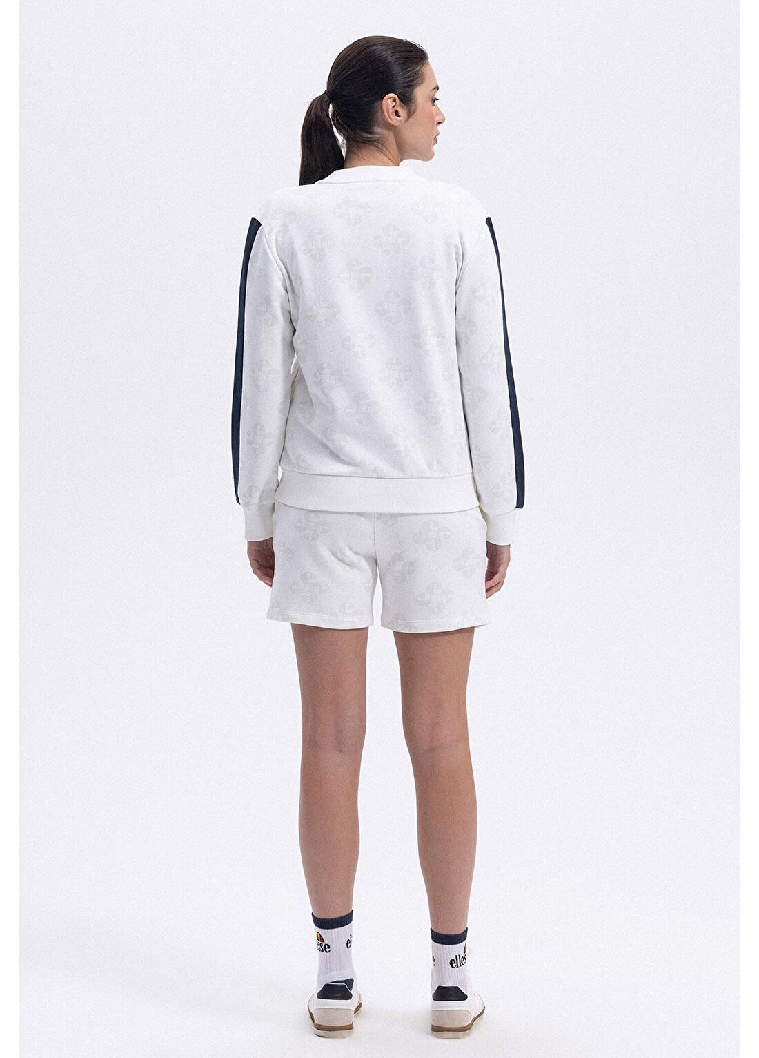 Ellesse Kırık Beyaz Fermuarlı Kadın Sweatshirt EF375-OF görsel 3