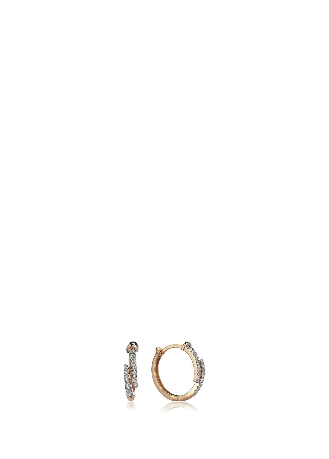 Reis Kuyumculuk Claw White Earring 14 Ayar Rose Kadın Altın Küpe