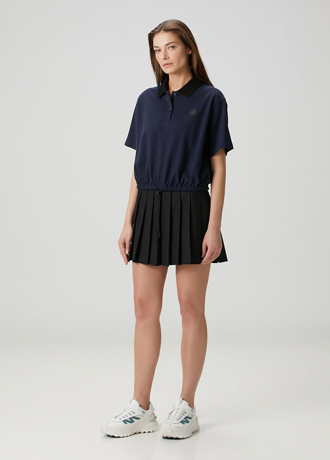 Moncler Koyu Mavi Polo T-shirt görsel 2