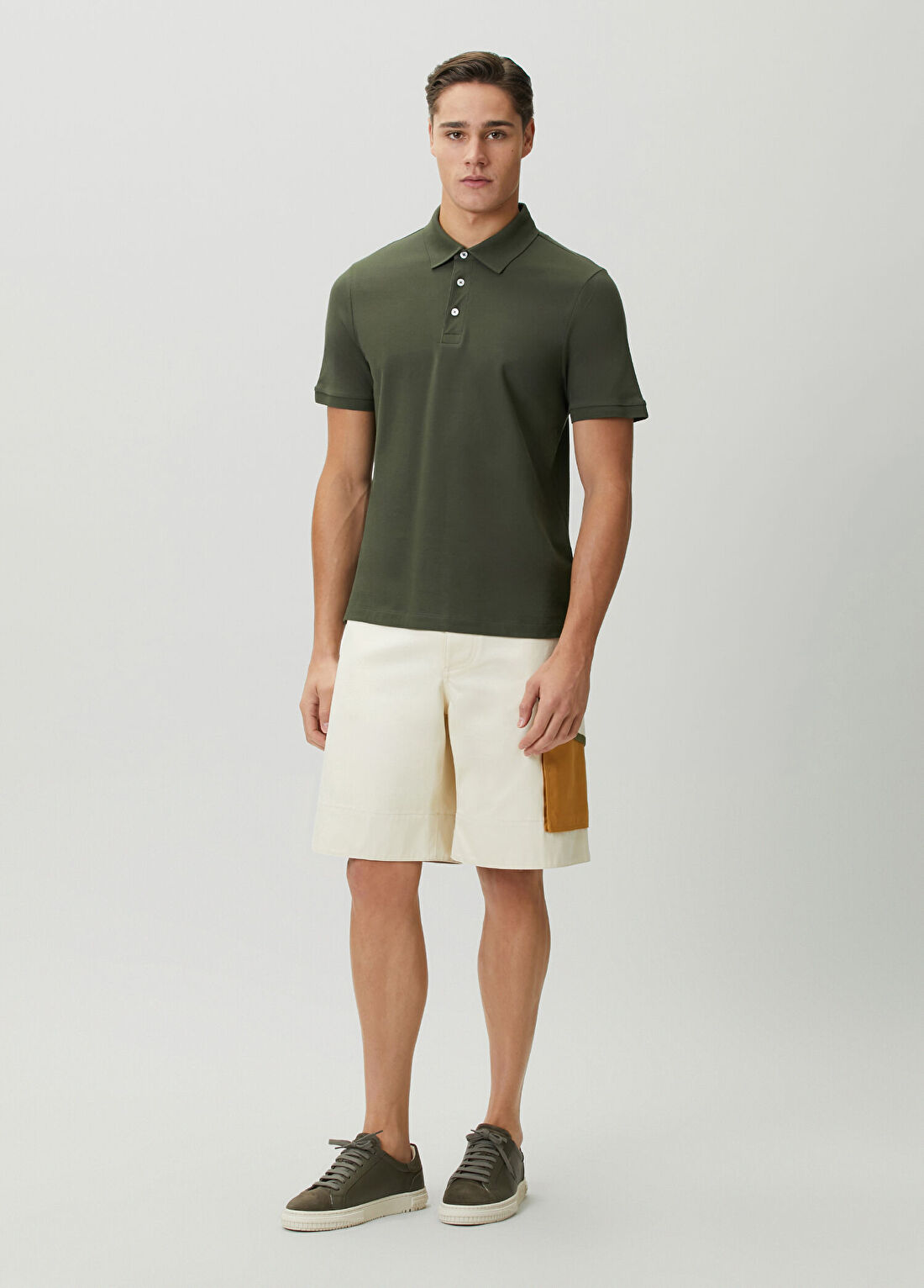 Marni Beyaz Colorblocked Detaylı Kargo Bermuda