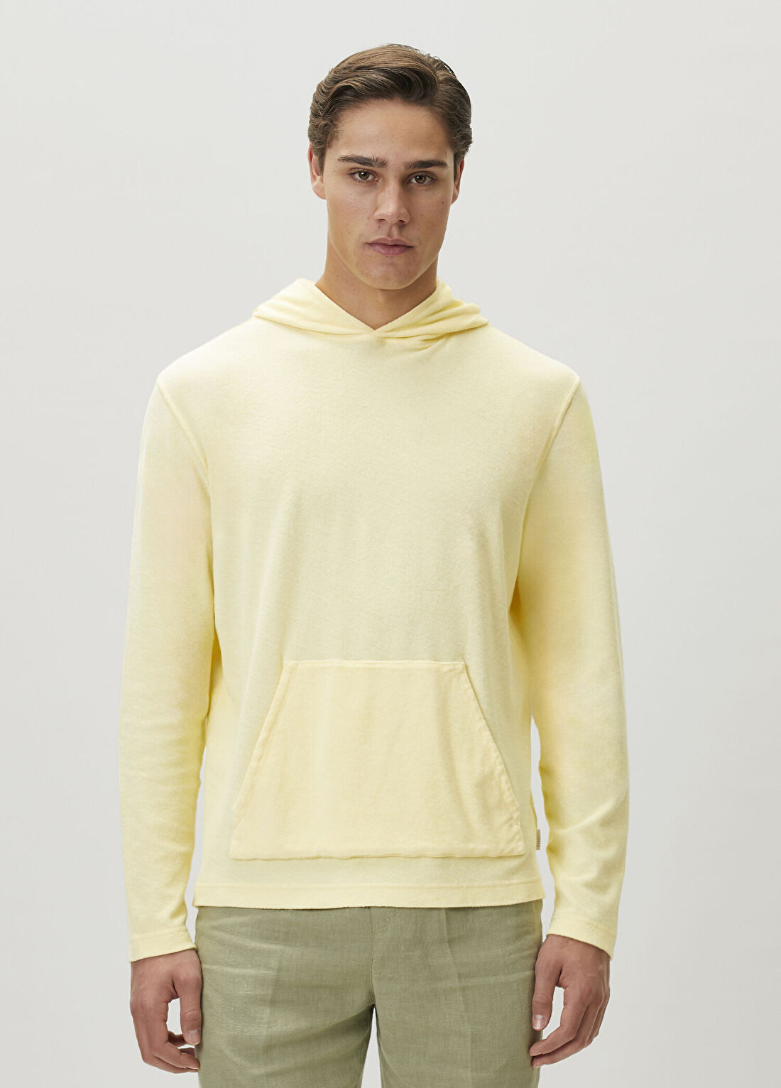 04651/ A Trip In A Bag Sarı Kapüşonlu Terry Sweatshirt