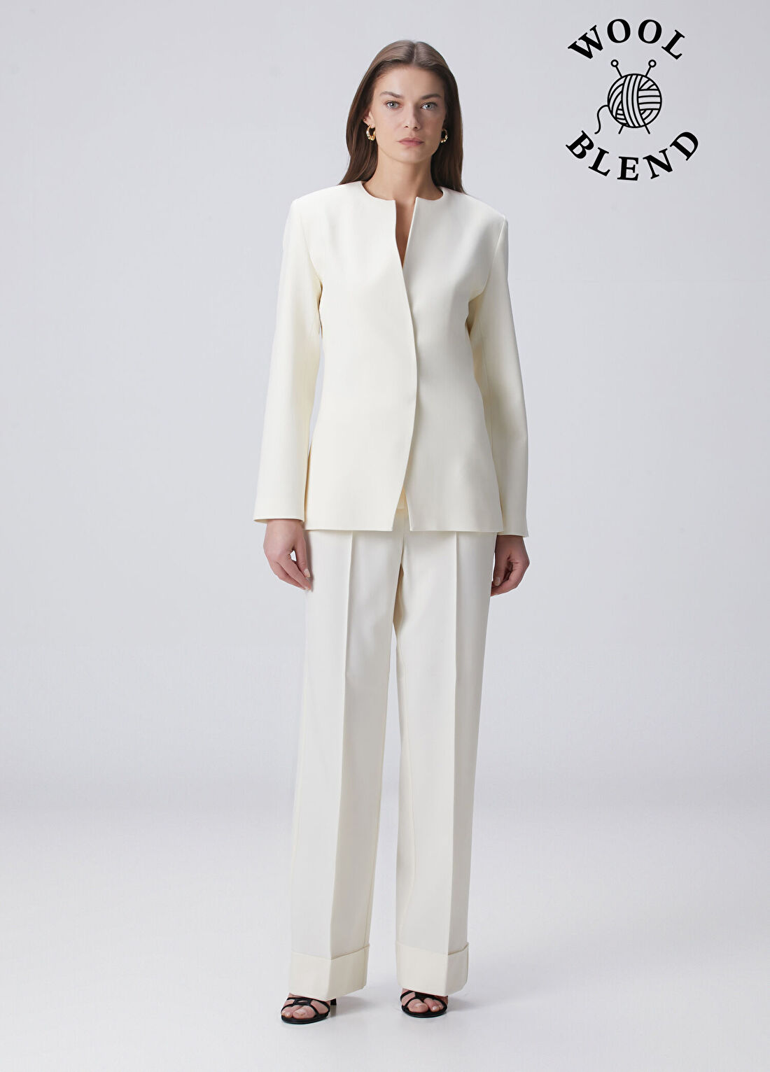 Beymen Collection Kırık Beyaz Yün Pantolon