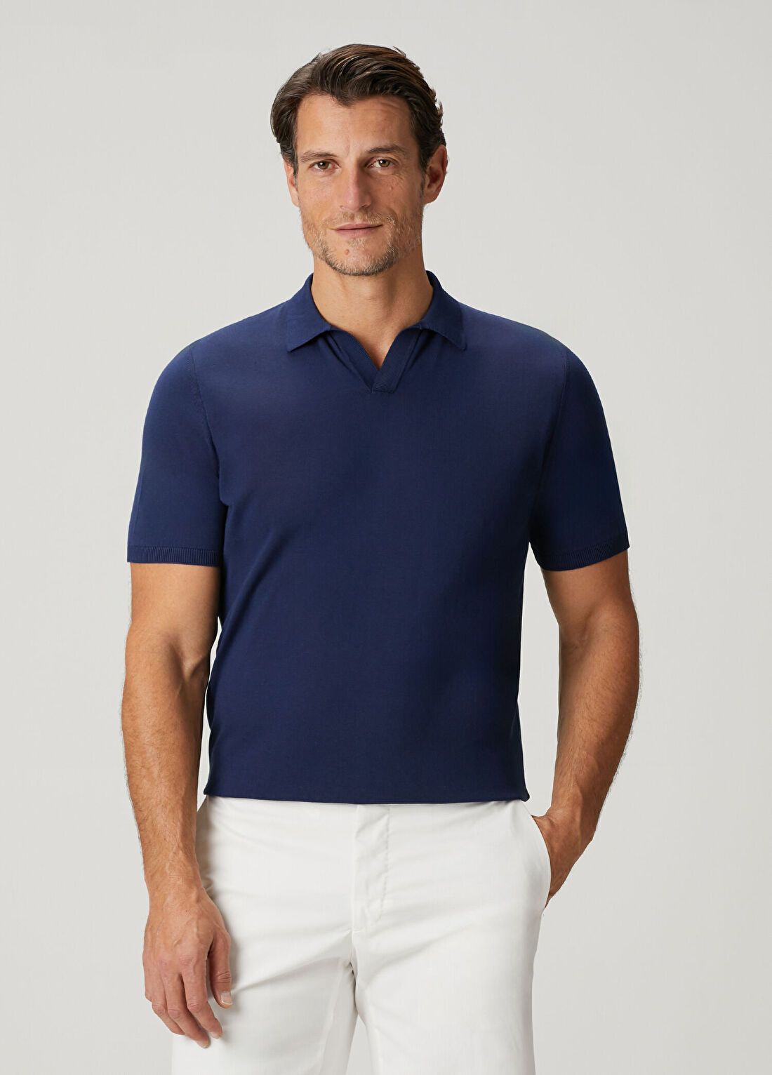 Rubinacci Mavi Polo Yaka T-shirt