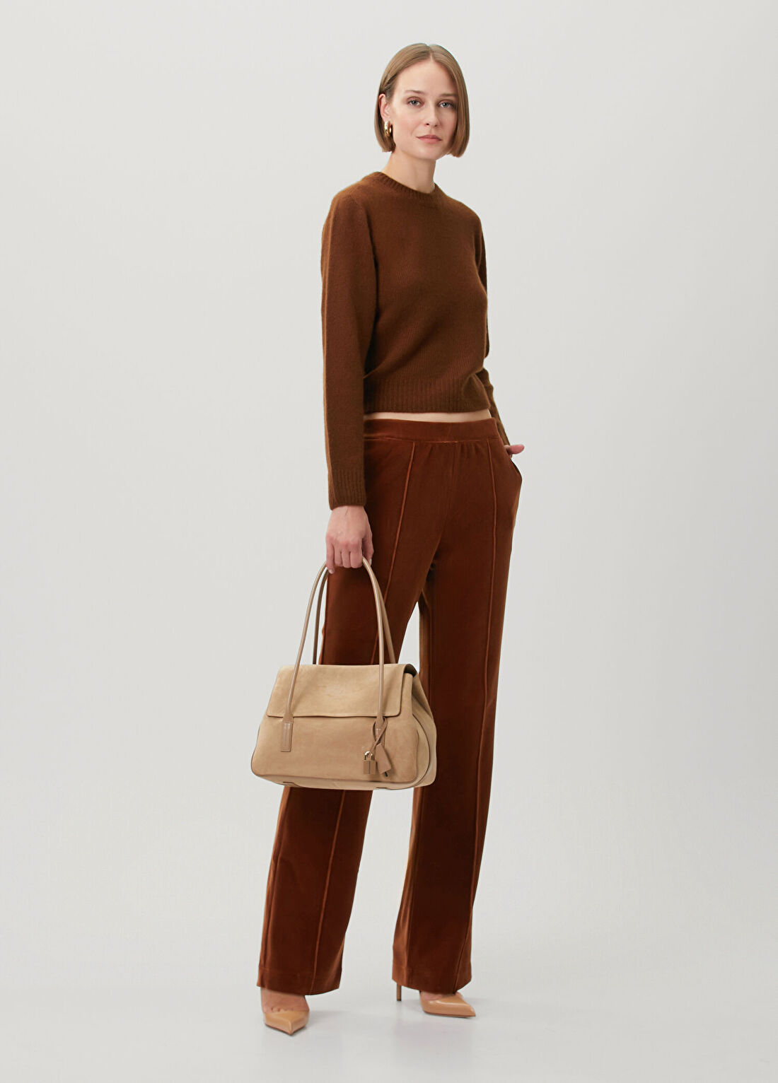 Tom Ford Bej Kadın Süet Çanta görsel 2