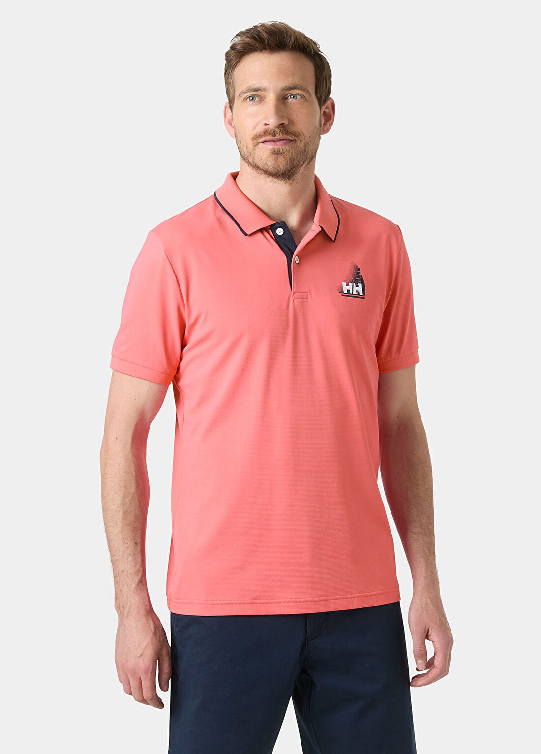 Helly Hansen HP Figari Sunset Pink Polo Yaka Kısa Kollu Erkek T-shirt