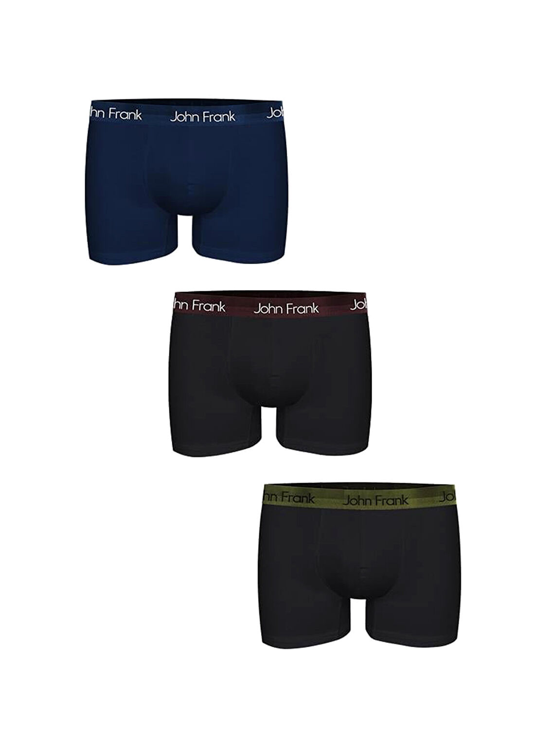John Frank Premium Çok Renkli 3lü Boxer Seti