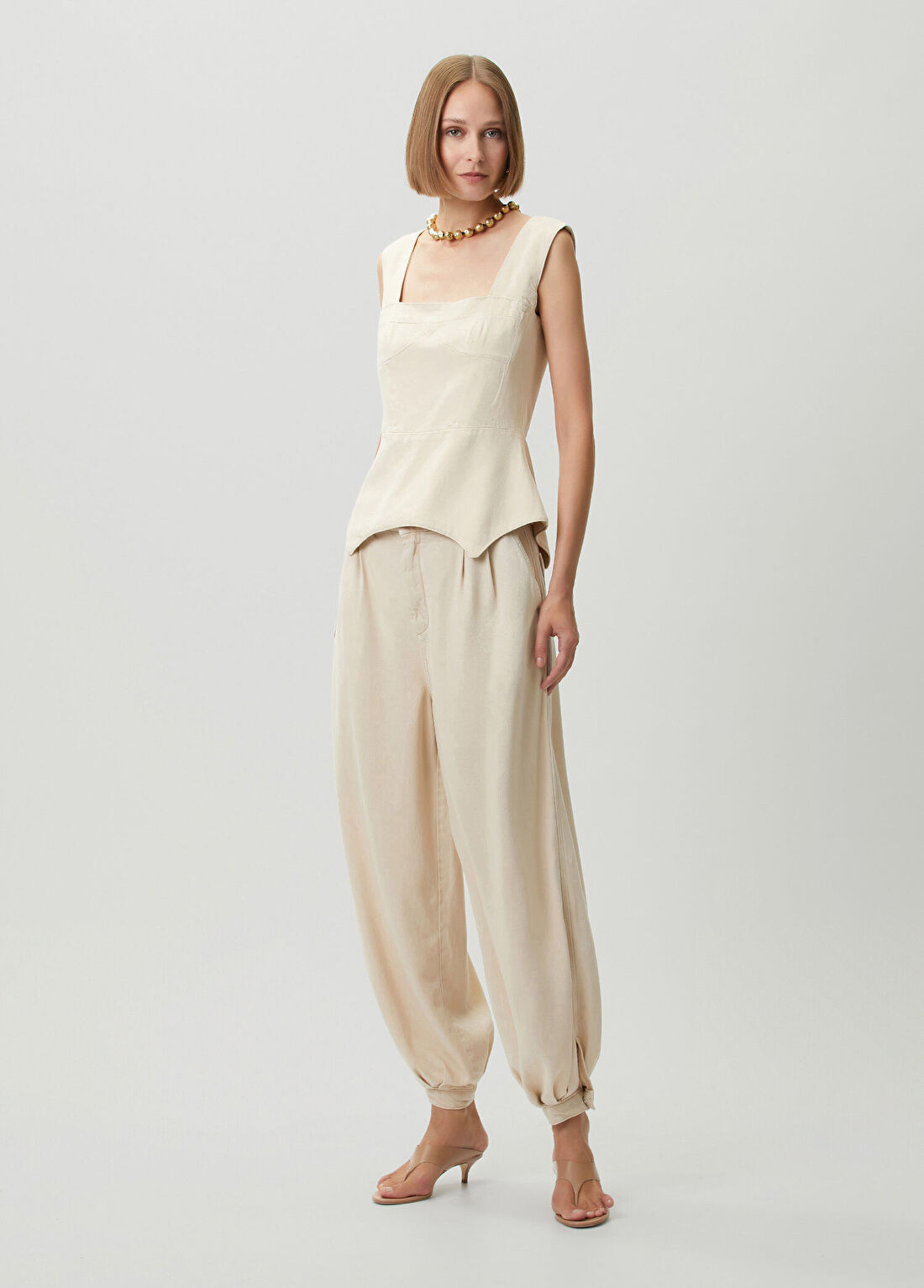 Muse For All Rome Bej Denim Pantolon